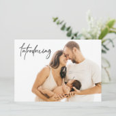 Introductie van Baby BOY Birth Custom Newborn foto Aankondiging (Staand voorkant)