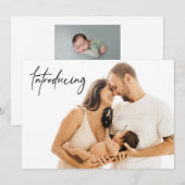 Introductie van Baby BOY Birth Custom Newborn foto Aankondiging (Voorkant / Achterkant)