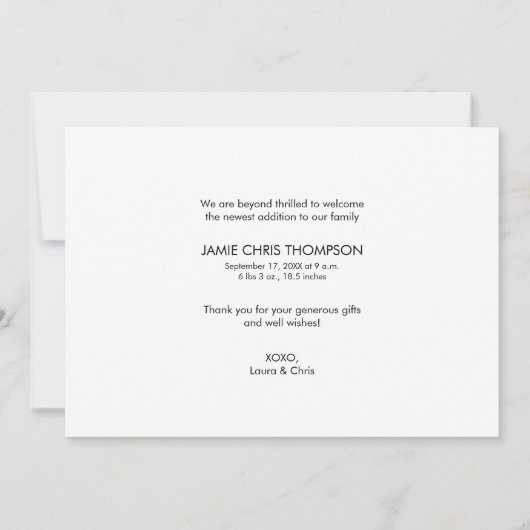 Introductie van Baby Custom Family Photo Collage B Aankondiging (Achterkant)