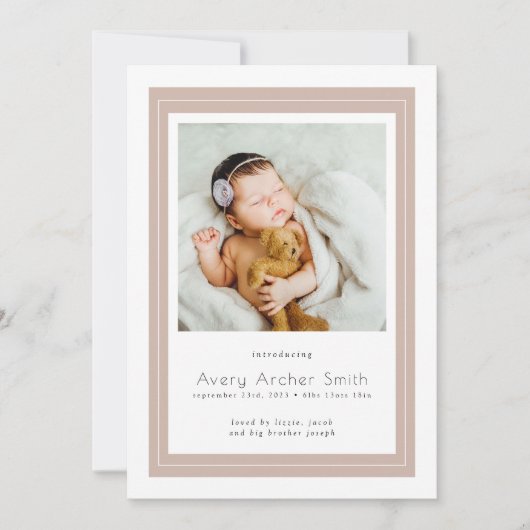 Introductie van Baby Foto Boho Birth Aankondiging (Voorkant)