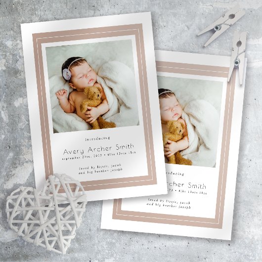 Introductie van Baby Foto Boho Birth Aankondiging