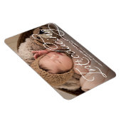 Introductie van Baby Foto Moderne Calligrafie Birt Magneet (Rechterzijde)