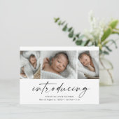 Introductie van Baby fotocollage Bedankkaart (Staand voorkant)