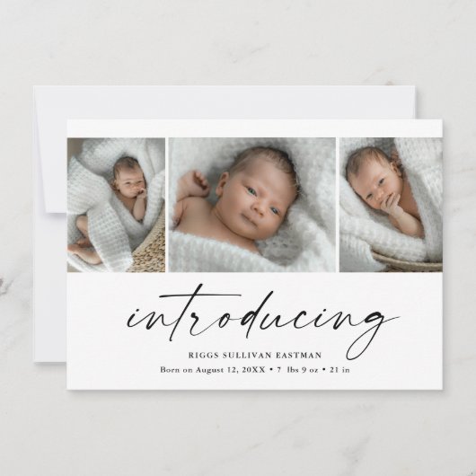 Introductie van Baby fotocollage Bedankkaart (Voorkant)