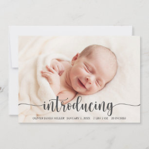 Introductie van Baby - Fotokaart voor geboorteaank Aankondiging