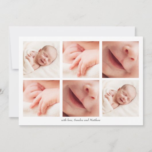 Introductie van Baby - Fotokaart voor geboorteaank Aankondiging (Achterkant)