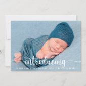 Introductie van Baby - Fotokaart voor geboorteaank Aankondiging (Voorkant)