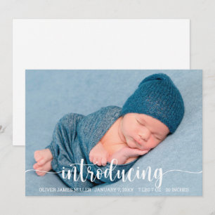 Introductie van Baby - Fotokaart voor geboorteaank Aankondiging