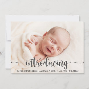 Introductie van Baby - Fotokaart voor geboorteaank Aankondiging
