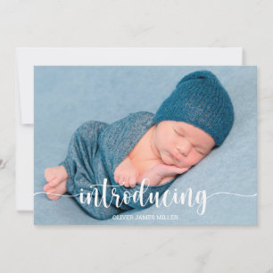 Introductie van Baby - Fotokaart voor geboorteaank Aankondiging
