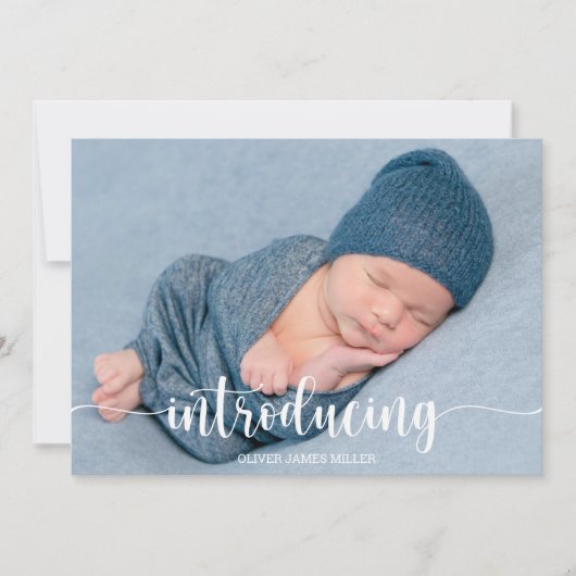 Introductie van Baby - Fotokaart voor geboorteaank Aankondiging (Voorkant)