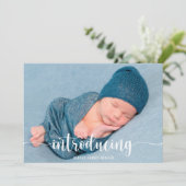 Introductie van Baby - Fotokaart voor geboorteaank Aankondiging (Staand voorkant)