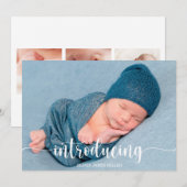 Introductie van Baby - Fotokaart voor geboorteaank Aankondiging (Voorkant / Achterkant)