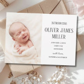 Introductie van Baby Geboorte Aankondiging Fotocol