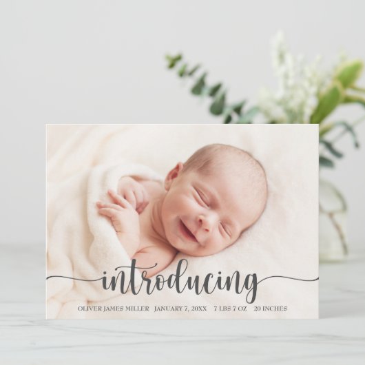 Introductie van Baby - Geboorteaankondiging Fotoka Aankondiging (Staand voorkant)