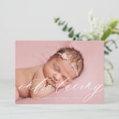 Introductie van Baby Geboorteaankondiging // Wit Aankondiging (Staand voorkant)