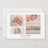 Introductie van Baby Geboorteaankondiging // Wit Aankondiging (Achterkant)