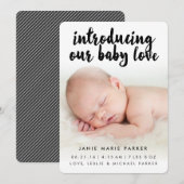 Introductie van Baby Love | Aankondiging van de ge (Voorkant / Achterkant)