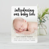 Introductie van Baby Love | Aankondiging van de ge (Staand voorkant)
