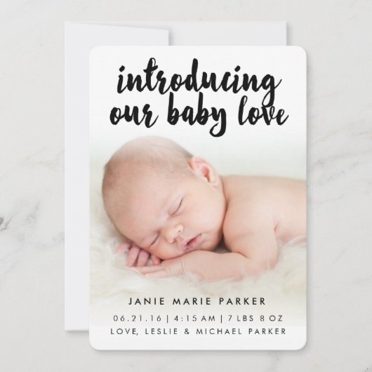 Introductie van Baby Love | Aankondiging van de ge (Voorkant)