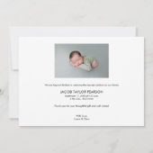 Introductie van Baby shower BOY Birth Custom foto' Bedankkaart (Achterkant)