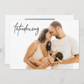 Introductie van Baby shower BOY Birth Custom foto' Bedankkaart (Voorkant / Achterkant)