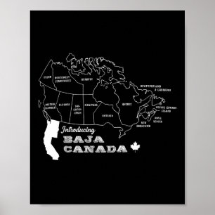 Introductie van Baja Canada Sarcasme Humor Graphic Poster