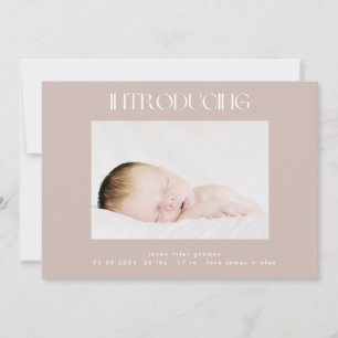 introductie van beige simpel minimaal twee foto-ba aankondiging