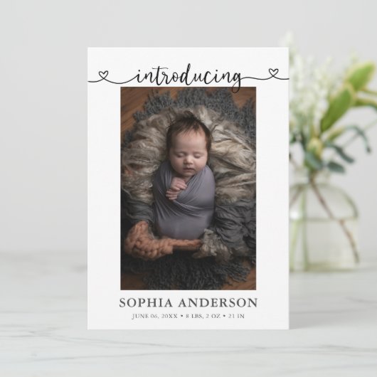 Introductie van de aankondiging van de Foto van he (Staand voorkant)