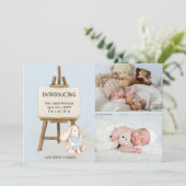 Introductie van de baby Baby Boy Birth van Easel e Aankondiging (Staand voorkant)