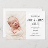 Introductie van de Baby Birth Announcement-fotokaa Aankondiging (Voorkant / Achterkant)