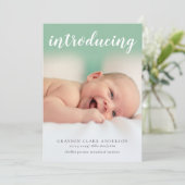 Introductie van de Baby Foto Birth Aankondiging (Staand voorkant)