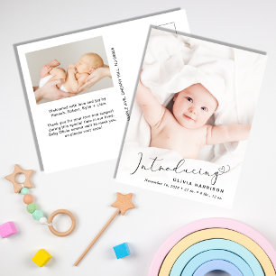 Introductie van de foto Birth Aankondigingskaart