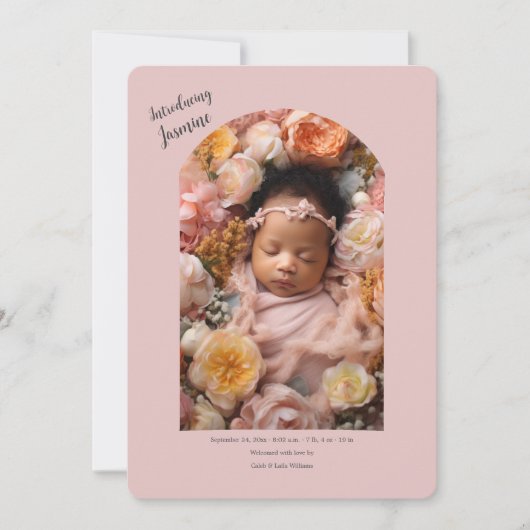 Introductie van de geboorteaankondiging van de bab kaart (Voorkant)