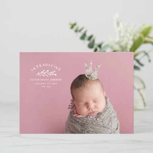 Introductie van de geboorteaankondiging van de fot bedankkaart (Staand voorkant)