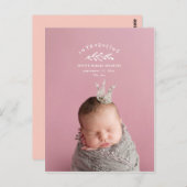 Introductie van de geboorteaankondiging van de fot briefkaart (Voorkant / Achterkant)
