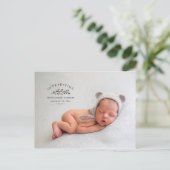 Introductie van de geboorteaankondiging van de fot briefkaart (Staand voorkant)