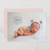 Introductie van de geboorteaankondiging van de fot briefkaart (Voorkant / Achterkant)