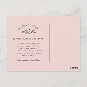 Introductie van de geboorteaankondiging van de fot briefkaart