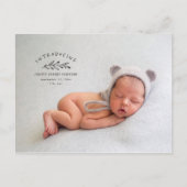 Introductie van de geboorteaankondiging van de fot briefkaart (Voorkant)