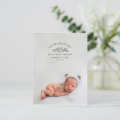 Introductie van de geboorteaankondiging van de fot briefkaart (Staand voorkant)