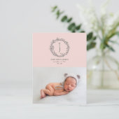 Introductie van de geboorteaankondiging van de fot briefkaart (Staand voorkant)