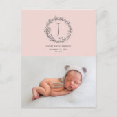 Introductie van de geboorteaankondiging van de fot briefkaart (Voorkant)