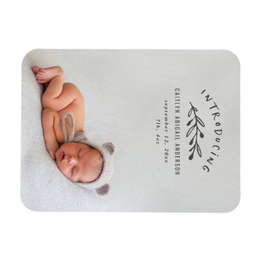 Introductie van de geboorteaankondiging van de fot magneet (Horizontaal)