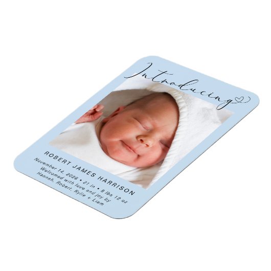 Introductie van de geboorteaankondiging van Photo  Magneet (Linkerzijde)