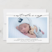 Introductie van de geboortefotocollage van Baby Aankondiging (Voorkant)