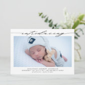 Introductie van de geboortefotocollage van Baby Aankondiging (Staand voorkant)