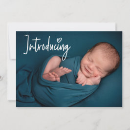 Introductie van de handlettering Custom Baby Boy F Aankondiging