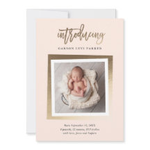Introductie van de moderne Gold Script Baby Photo