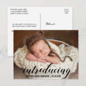 Introductie van de nieuwe baby hartkondiging Foto Aankondigingskaart (Voorkant / Achterkant)